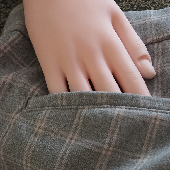 Express Columnist Gray Plaid Barely Boot Pants Size 4R MidRise Stretch 4 Pockets - Picture 16 of 16